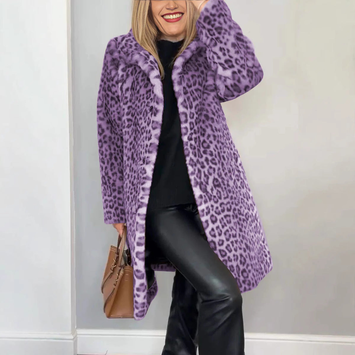 ADÈLE | Veste mi-longue à imprimé léopard