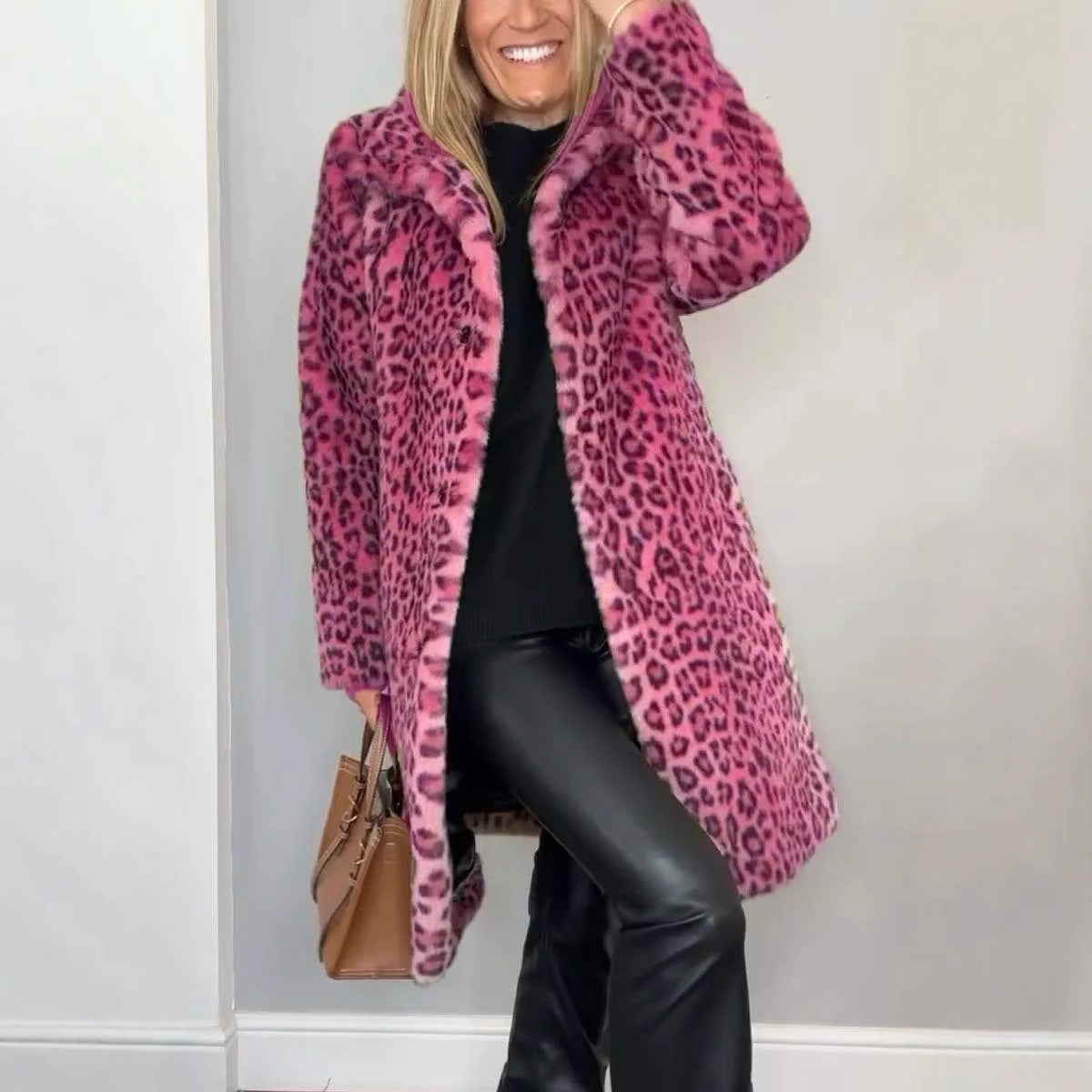 ADÈLE | Veste mi-longue à imprimé léopard