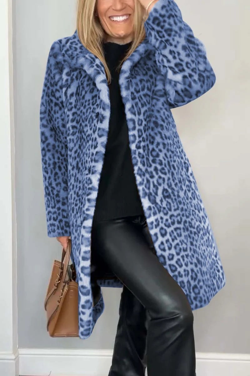 ADÈLE | Veste mi-longue à imprimé léopard