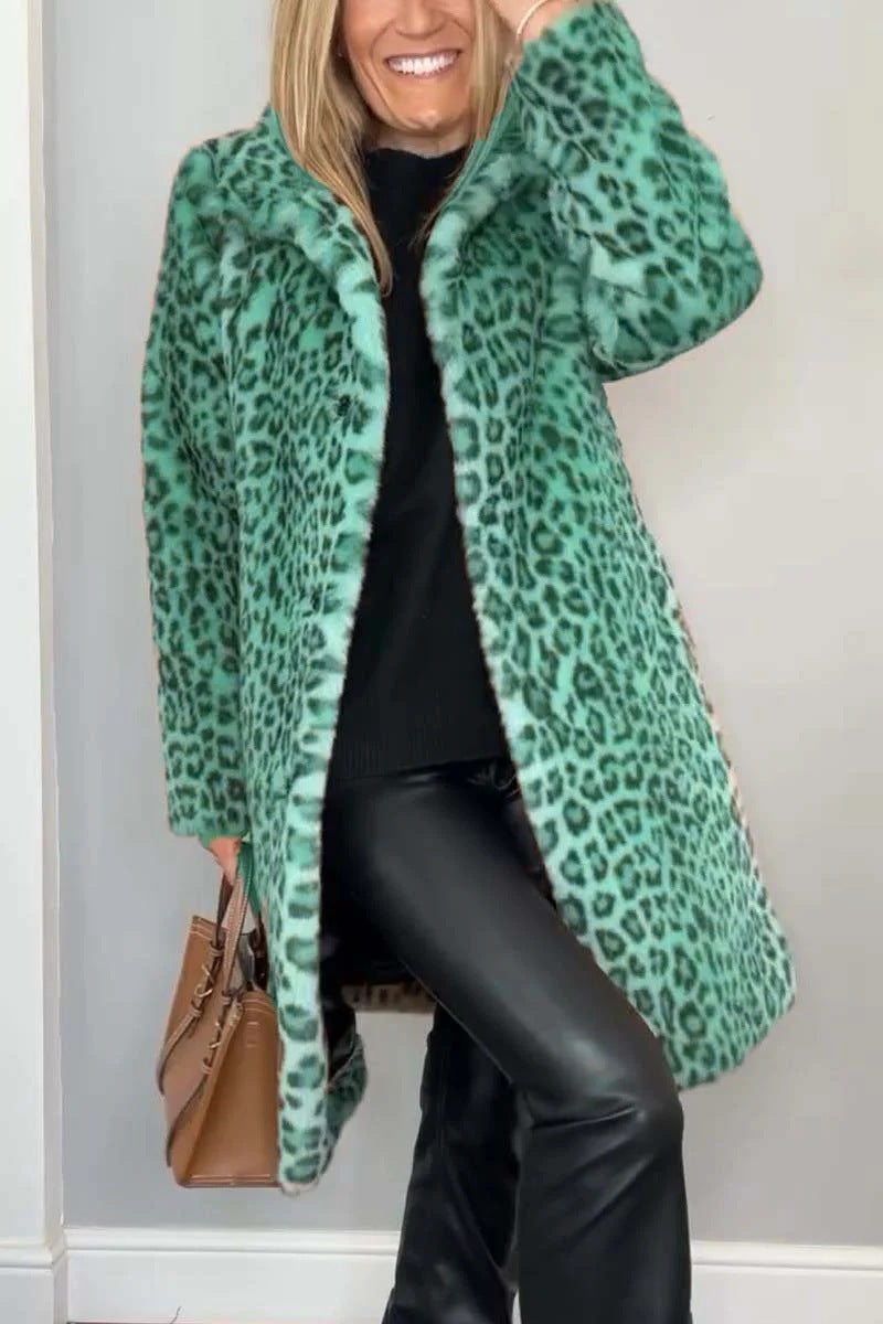 ADÈLE | Veste mi-longue à imprimé léopard