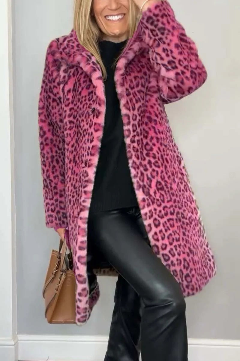 ADÈLE | Veste mi-longue à imprimé léopard