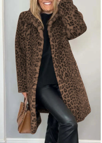 ADÈLE | Veste mi-longue à imprimé léopard