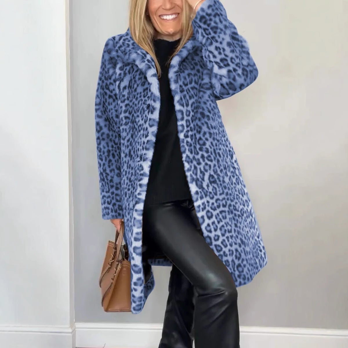 ADÈLE | Veste mi-longue à imprimé léopard