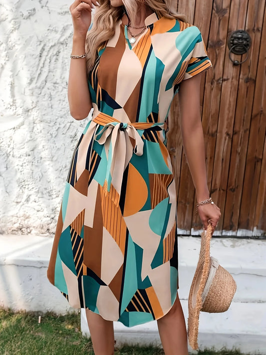 Bahlol Robe à imprimé géométrique